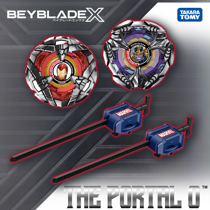 Takara Tomy Beyblade X Marvel BXG-29 Iron Man 4-80B vs. Thanos 4-60P