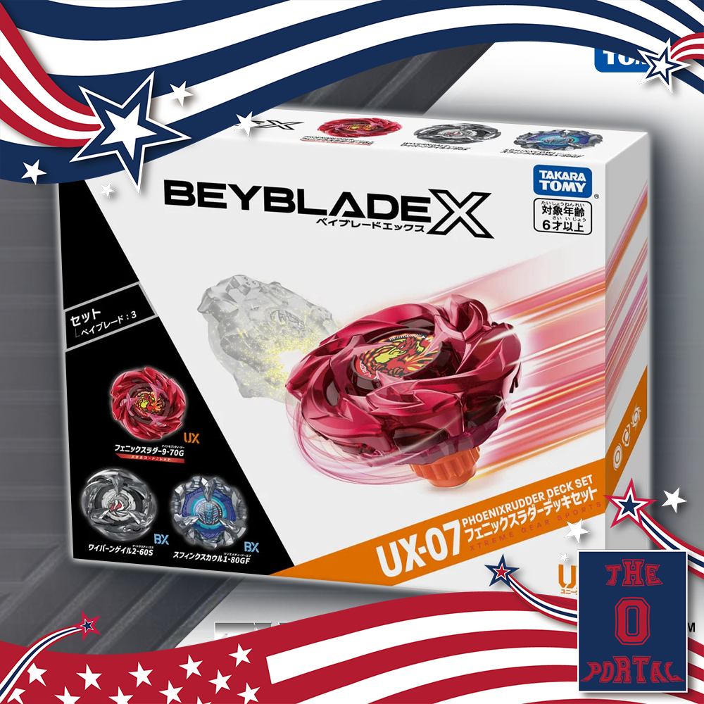 USA!! Takara Tomy Beyblade X UX-07 Phoenix Rudder Deck Set