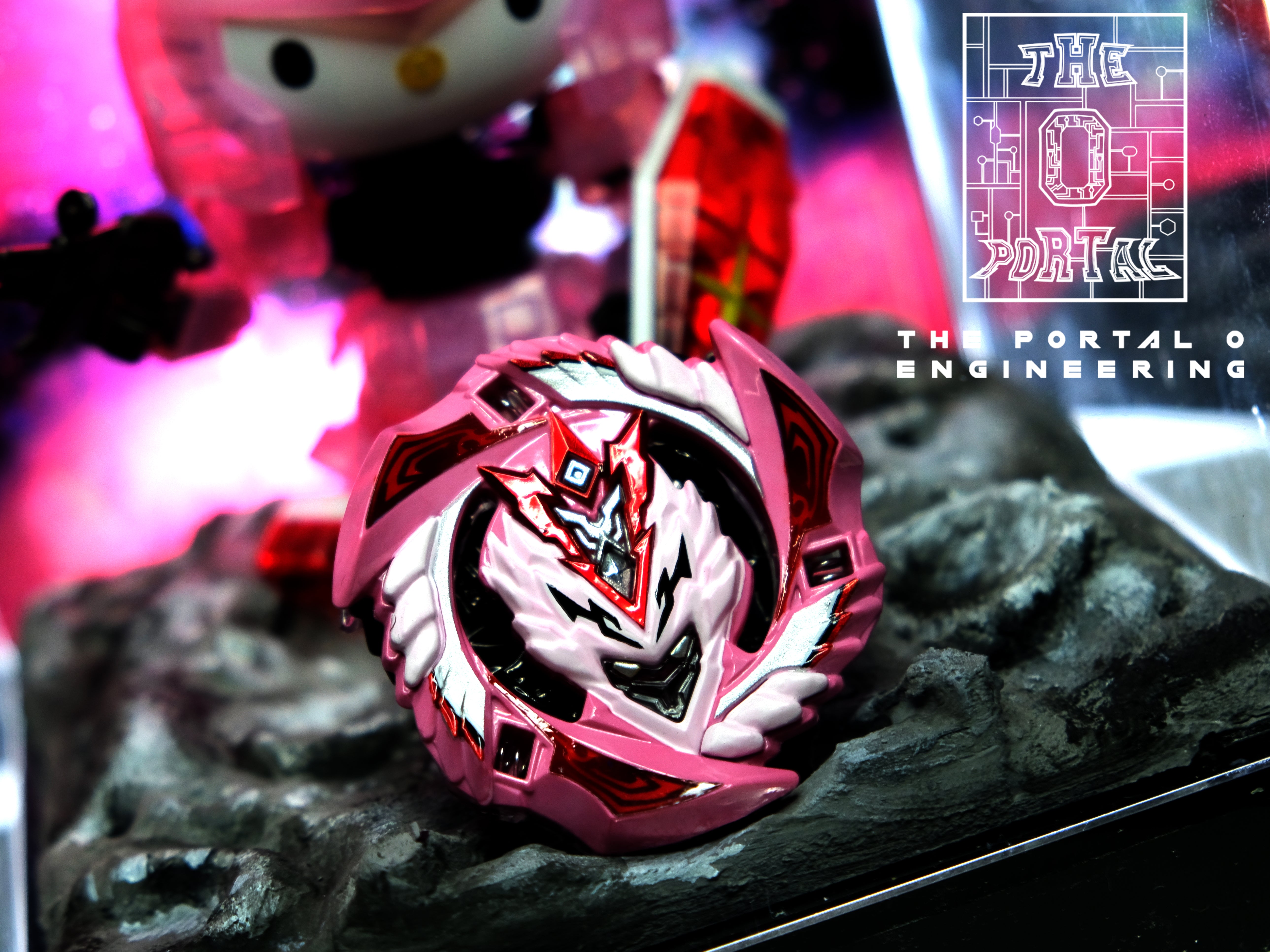Hello Kitty x Gundam x Valkyrie Pink Galaxy Diorama Display Set